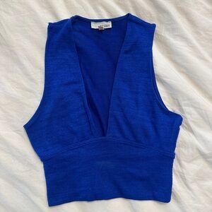 Wilfred blue v-neck crop top